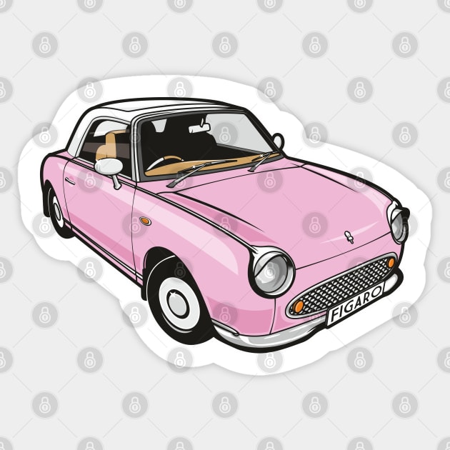 Nissan Figaro Pink Sticker by Jamie Lee Art